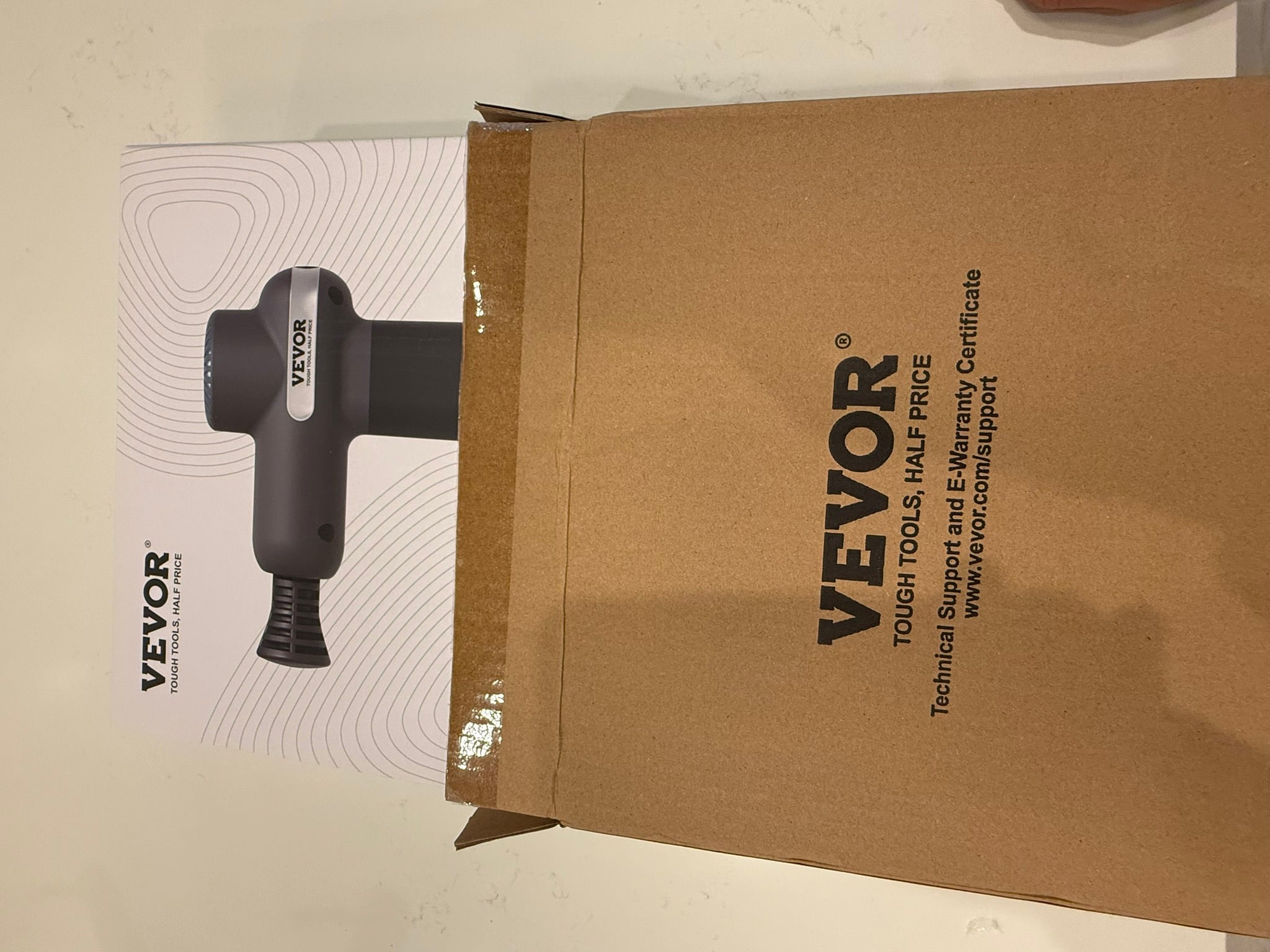 VEVOR Massage Gun Deep Tissue, Percussion Muscle Massager For Athletes - With 5 Speed Levels & 6 Massage Heads, 7.4V 2500mAh Batteries, Handheld Electric Massage Gun For Pain Relief, Muscle Relaxation